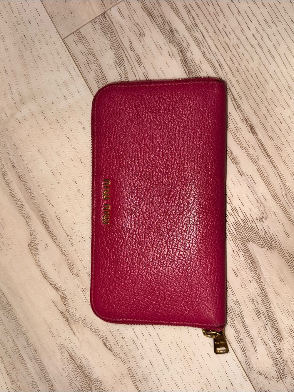 Miu Miu Madras Zip Wallet w/ Box & Cards - Picture 2 of 12